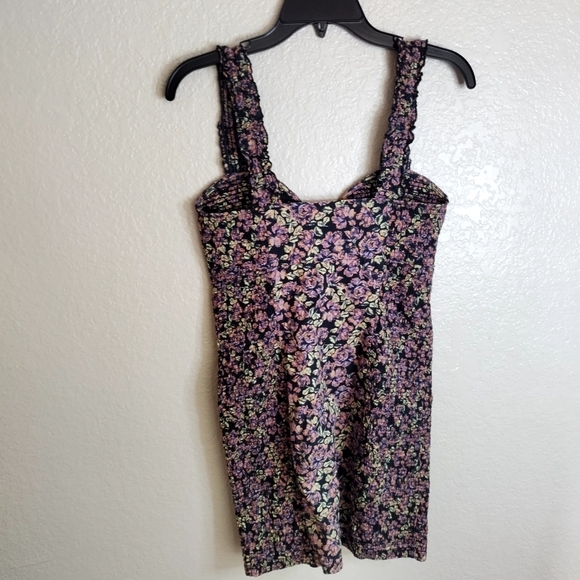 Free People Intimately Free Mini Smocked Printed Bodycon Dress Sz S - Picture 6 of 9
